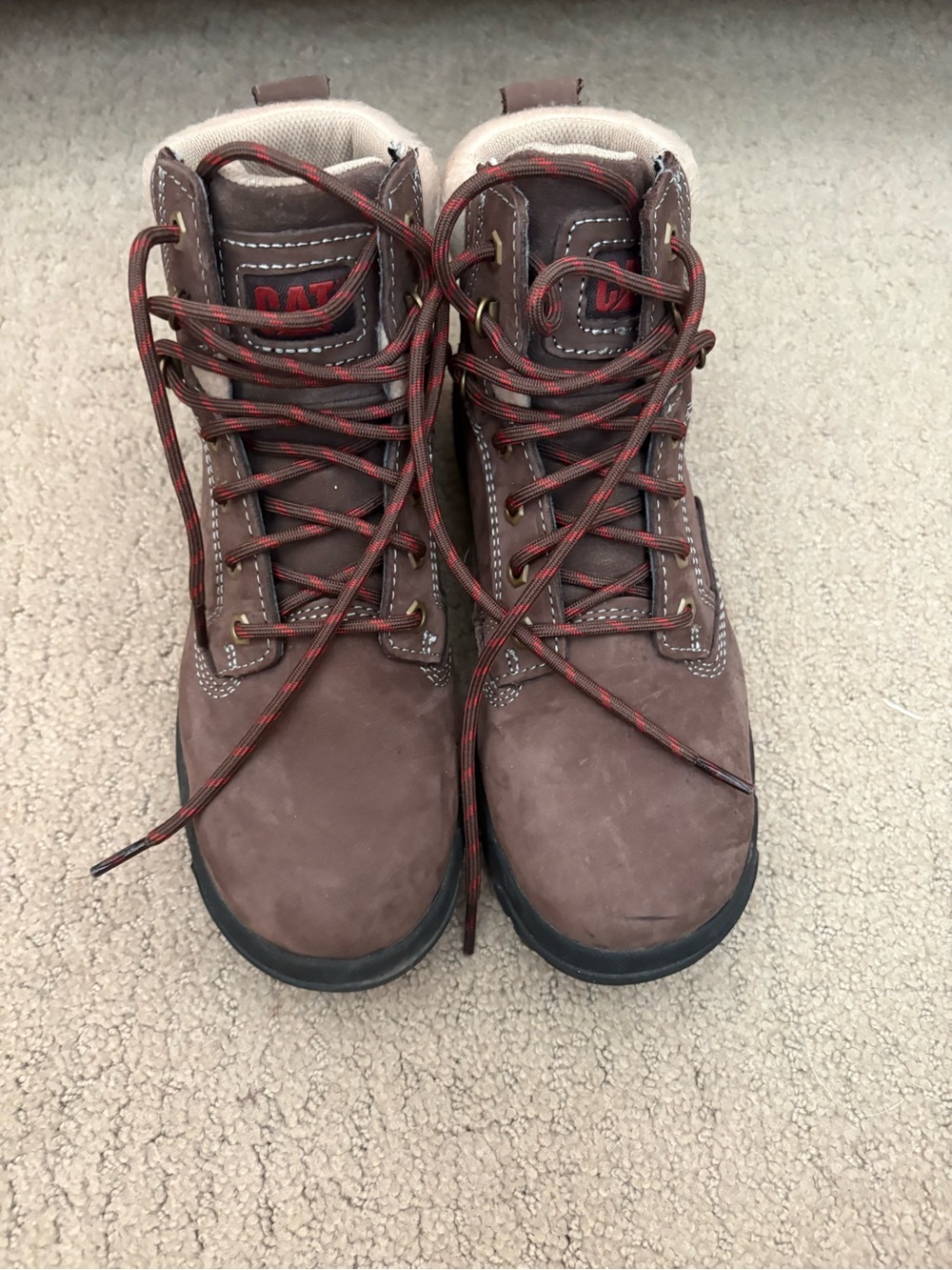 CAT Women's Brown Lace-Up Work Boots - Sturdy Comfort